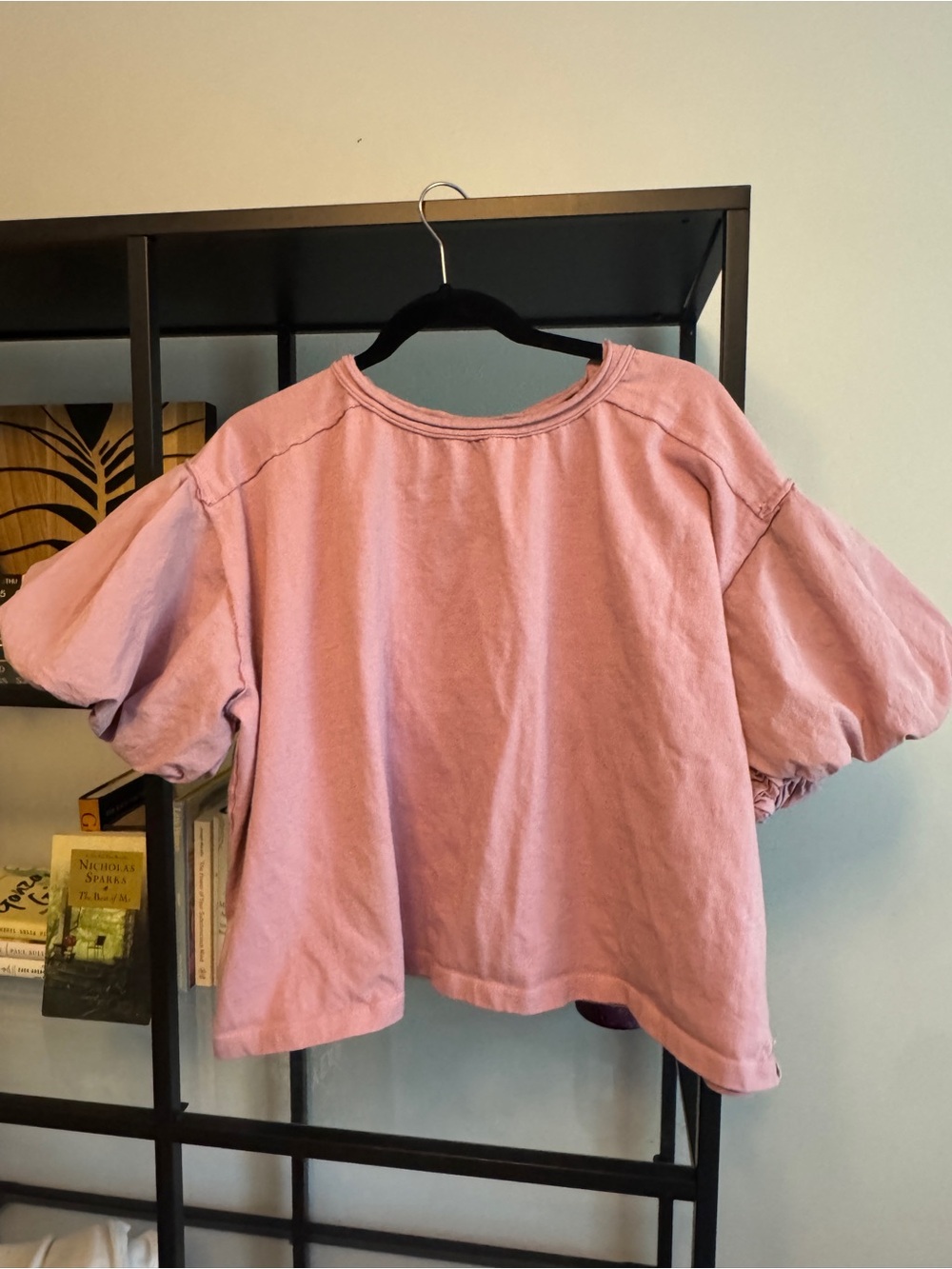 We the Free: Pink Puff-Sleeve Cropped Top